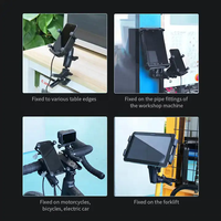 Support universel à pince flexible à mâchoires moyennes avec boule en caoutchouc de 1 "de diamètre, matériau PC fixant les téléphones à toutes les surfaces plates, rails carrés
