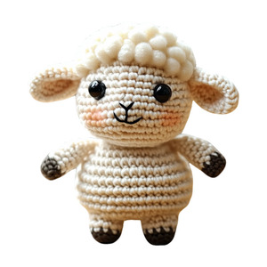 All'ingrosso bambola lavorata a maglia di peluche di pecora all'uncinetto simpatica piccola animale lavorato a mano giocattoli creativi fatti a mano - Product Image 1