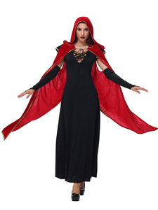 Capa de Vampiro para Adultos, Estilo Europeo y Americano, Color Negro y Rojo Oscuro, Disfraz Gótico de Halloween, Bruja Vampiro - Product Image 4