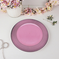 Assiette de présentation en plastique PS, couleur personnalisée, motif végétal, faite à la main, 13 pouces, pour mariage et fête, vente en gros, directement de l'usine