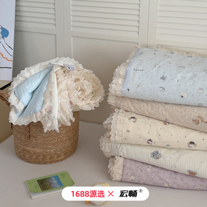 Couette d'été coréenne 100% coton avec imprimé dentelle, respirante, pour usage domestique, 133x72, teinture réactive, 40 fils - Product Image 2