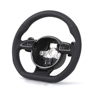 <span class=keywords><strong>Volant</strong></span> en cuir perforé à fond plat de style RS <span class=keywords><strong>SLine</strong></span> personnalisé pour A3 A4 B7 A6 C7 R8 RS3 A7 RS5 RS6 A8 Q5 Q8 - Product Image 1