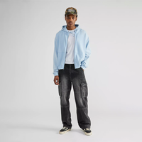 Classique mi-poids Baggy Jeans taille haute soufflet cuisse poches singe lavage 6 poches Cargo pantalon pleine longueur coupe ample été