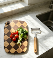 Keuken Gadgets RVS 420J2 Beukenhout Multifunctionele Meloen Fruit Tomaat Schilmes Dubbelzijdige Schilmes/Snijder/Rasp