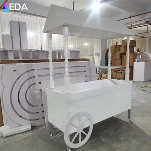 Chariot à bonbons en acrylique blanc moderne professionnel LEDA pour la décoration de mariage, bar à desserts, présentoir - Product Image 2