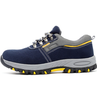 Chaussures de sécurité de travail pour hommes Tiger Master, semelle en caoutchouc antidérapante et résistante à l'huile, cuir suédé bleu, embout en acier anti-perforation, pour entrepôt