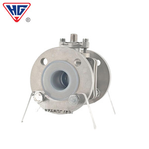 Válvula de Bola de Tres Vías de Acero Inoxidable Hugong Q44F Q45F DN50 con Brida para Agua, Material 304 - Product Image 3
