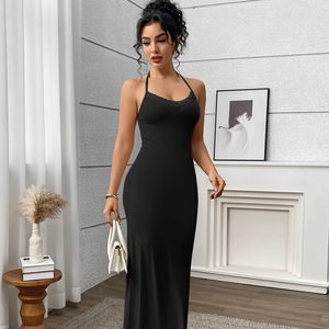slim fit dress slacks NAAVE Tight-fitting Printed Slip Maxi Dress – Courecrop main image 0