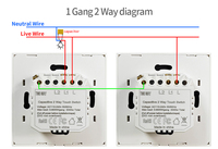 Interruptor de Pared Táctil de Doble Control, Conexión Directa, Reemplaza al Interruptor Tradicional de Dos Vías, Sin APP, Sin Emparejamiento, Sin WiFi, para Luz de Escalera del Hogar