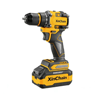 Perceuse-visseuse à percussion sans fil 21V personnalisable avec moteur sans balais, jaune, outil électrique DIY pour la construction, vitesse variable