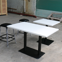 Table à manger en pierre Corian 90x90cm, finition moderne de luxe brillante, pieds en acier inoxydable, personnalisable, pour la maison ou le restaurant, 8-10 ans