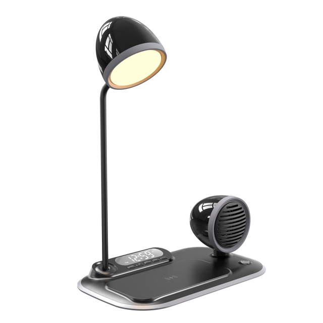 Creative Retro 15W Fast Charge Smart Desk Lamp Type-C Wireless Charger for Bluetooth Speaker Alarm Clock 9V/2A Eye Earphone