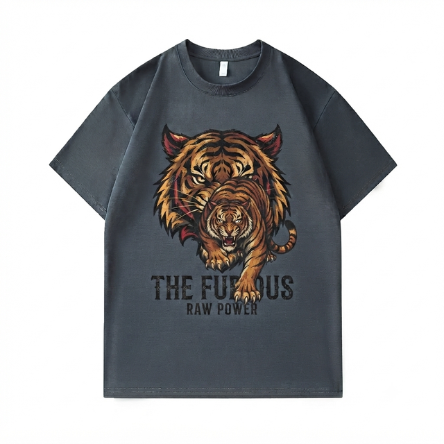 High Quality Tiger Custom 100% Cotton Graphic T Shirts