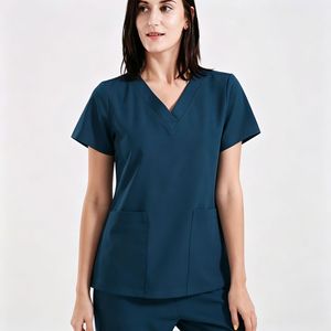 Uniforme Médico Personalizado al por Mayor con Logotipo, Conjunto de Blusa y Pantalones Deportivos con Cuello en V para Hombres y Mujeres, Spandex, para Hospitales, Doctores y Enfermeras - Product Image 1