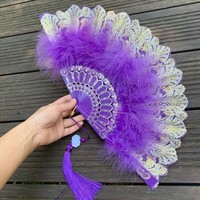 Éventail pliant à plumes blanches bon marché en gros YOPIN-2173 pour la décoration de mariage