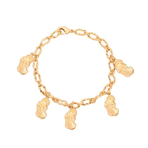 A00900803 Xuping Fashion jewelry 18K gold color children's bracelet anklet No stone charm bracelet