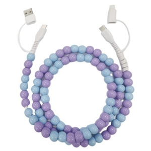 Cargadores de Teléfono con Cuentas Listos para Enviar, 4 en 1, Cables de Carga con Cuentas de Cristal Transparentes y Coloridas - Product Image 4