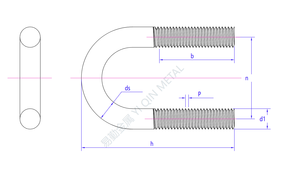 Perno en U de Acero Inoxidable 304, Pernos en U Cuadrados en Varios Tamaños M4-M24 - Product Image 5