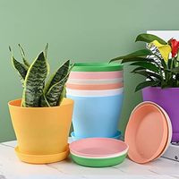 Pot de fleurs en plastique écologique multicolore carré moderne de 4 pouces, 1-3 L, en vrac, petit pot pour plantes succulentes, cactus, herbes, violettes d'Afrique