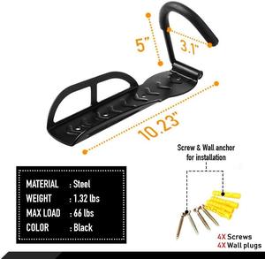 Superbsail Xiaomi M365/Pro 1S Scooter électrique support <span class=keywords><strong>mural</strong></span> <span class=keywords><strong>crochet</strong></span> de rangement suspendu en métal pour planche à roulettes cyclisme vtt vélo - Product Image 4