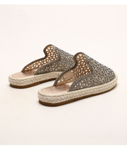 Lazy slide shoes pantofole da <span class=keywords><strong>donna</strong></span> 2021 nuovi sandali estivi scarpe da pescatore di <span class=keywords><strong>paglia</strong></span> con strass scarpe da <span class=keywords><strong>donna</strong></span> - Product Image 3