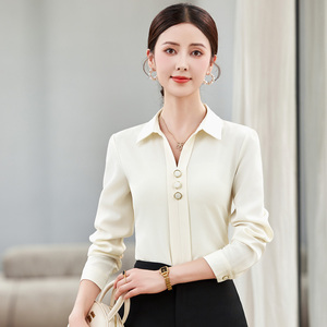 Chemise de travail pour femme de haute qualité, couleur unie, mode bureau, formelle, vente en gros, hôtel, chemise basique -2 - Product Image 1
