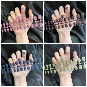 FN1139 24pcs Pure Color PVC <span class=keywords><strong>Faux</strong></span> Ongles Press-On Design Art pour les Doigts des Filles - Product Image 2