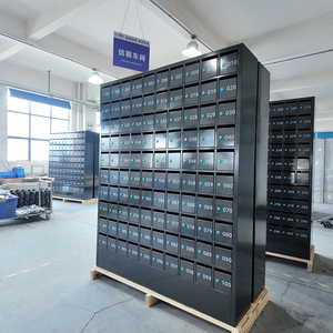 Boîte aux lettres commerciale en métal noir sur mesure, 100 compartiments, en acier inoxydable, pour appartements, pour la réception de lettres et de colis - Product Image 2