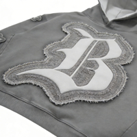 Maßgeschneiderte Streetwear 100% Baumwolle Übergroße Hoodies Cropped Patch Stickerei Hoodies French Terry Schwergewicht Acid Wash Hoodies