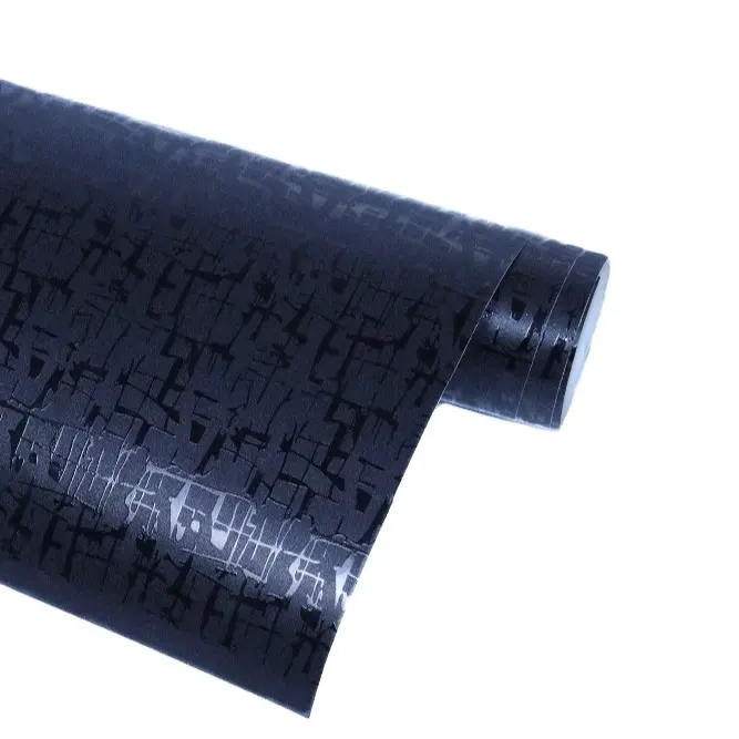 Anolly çin üretici toptan 3D doku siyah araba sarma mallar dekorasyon çıkartmaları özel PVC vinil