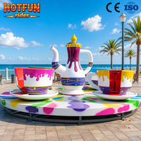 Manège commercial à 24 tasses tournantes pour enfants, modèle 'Coffee Cup', à vendre pour parcs d'attractions et fêtes foraines