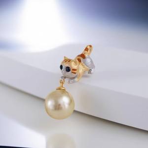 Colgante de Plata de Ley 925 31322DIY con Cuentas Redondas de 8-11 mm, Soporte Vacío para Collar, Colgante para Accesorios de Gatitos en la Categoría de Perlas - Product Image 2