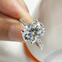 Cadeaux de Mariage Bijoux Moissanite Taille Radiant 1 Carat pour Femme, Bagues de Fiançailles en Diamant Moissanite Créé en Laboratoire VVS, Argent Plaqué Or 14 Carats