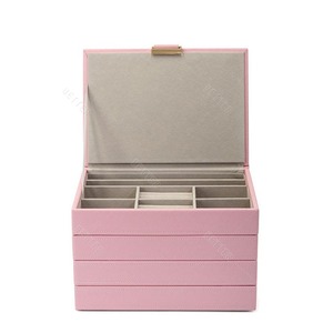 Boîte à bijoux de voyage de luxe en cuir, grande capacité, pour ranger boucles d'oreilles, bagues, colliers, bracelets, avec miroir et serrure. - Product Image 2
