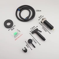 Buse de pulvérisateur de toilette Bidet en acier inoxydable brossé noir Booster de pression d'eau chaude et froide intégré dissimulé moderne pour hôtels