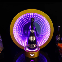 Discothèque Logo personnalisé miroir support Led bouteille présentateur vin affichage lumineux bouteille Glorifier signe