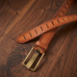 BS INTERNATIONAL NA101 Men's Genuine Cow Hide Leather Belt with Steel Square Buckle Party Style Durable Waterproof Eco-Friendly - Product Image 3