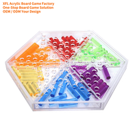 Jeu de société XFL : Jeu de Dames Chinoises en Acrylique Personnalisé, Ensemble Halma en Lucite, Jeu de Stratégie de Table pour le Divertissement Familial