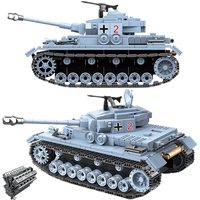 100069 716 pièces Blocs de construction de char moyen allemand n°4 de la Seconde Guerre mondiale, armes et soldats, jouets DIY, cadeaux pour enfants