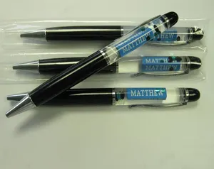 Table promotionnelle sablier flotteur art stylo bricolage loutre stylo flottant logo d'entreprise personnalisé stylo à bille liquide stylos