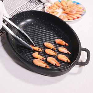 Sartén Ovalada para pescado a la parrilla con diseño de seguridad, juego de bandejas para hornear asador de <span class=keywords><strong>aluminio</strong></span> <span class=keywords><strong>fundido</strong></span> antiadherente - Product Image 2