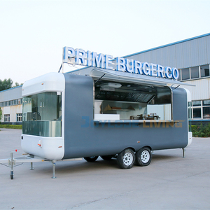 Camión de Comida Callejera Popular, Furgoneta de Comida Rápida, Remolque de Comida de Aluminio y Fibra de Vidrio para Hot Dogs, Café, Dulces y Patatas Fritas, Cocina Totalmente Resistente a la Oxidación - Product Image 1
