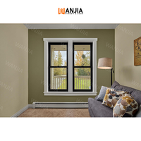 Ventanas corredizas verticales de elevación directa de fábrica WANJIA, ventanas de aluminio de un solo lado, ventanas de vidrio de doble caída