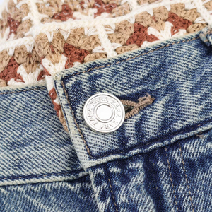 PB&ZA Calça Jeans Feminina 2026 Nova Coleção Verão Outono, Cintura Média, Corte Reto, com Crochê e Patchwork, Estilo Chique - Product Image 6