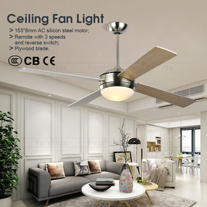 Sang Trọng Nhà Bốn Ván Ép Lưỡi Quạt Trong Nhà Đèn Và Điều Khiển Từ Xa 52Inch E27 Quạt Trần Điện Với Ánh Sáng - Product Image 2
