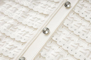 صنعة راقية فاخرة حفر ساخن للنساء متماسكة ثلاثة أرباع كم واحد الصدر الخامس العنق أبلى السيدات فستان طويل الصلبة - Product Image 6