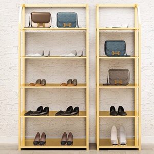 Cửa Hàng Túi Cửa Hàng Hiển Thị Kệ Kim Loại Vàng 5 Lớp Túi Xách Hiển Thị Đứng Thép Không Gỉ Giày Giá Cho Cửa Hàng Bán Lẻ - Product Image 3