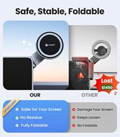 Support de téléphone de voiture pliable magnétique en gros, ventouse aimantée puissante N52, bras extensible anti-chute, marque privée OEM