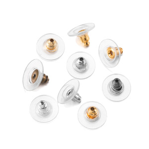 Tapones de silicona transparentes para pendientes, con forma de disco volador de aleación, 6x11mm, materiales para la fabricación de joyas - Product Image 5