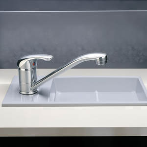 Mezclador de fregadero de una sola palanca UNIVERSO con herramienta de torneado cromado con caño giratorio - Product Image 4